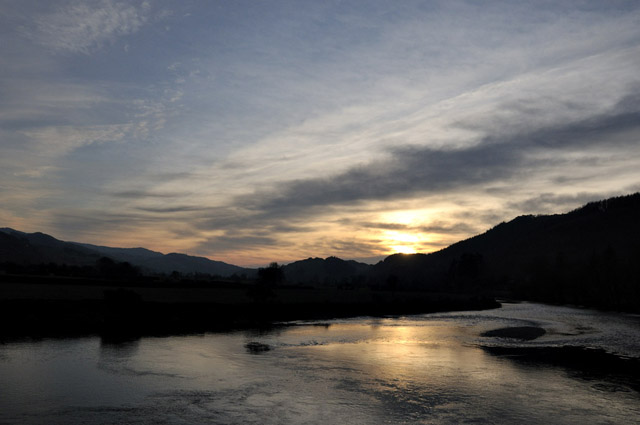 sunset at dyfi bridge