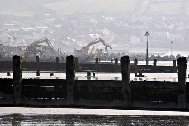 Borth sea defences works