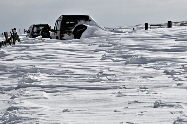 Dylife mountain road megadrifts - March 2013