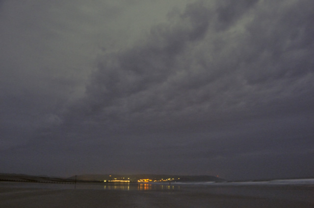 stormy skies at dusk, Borth