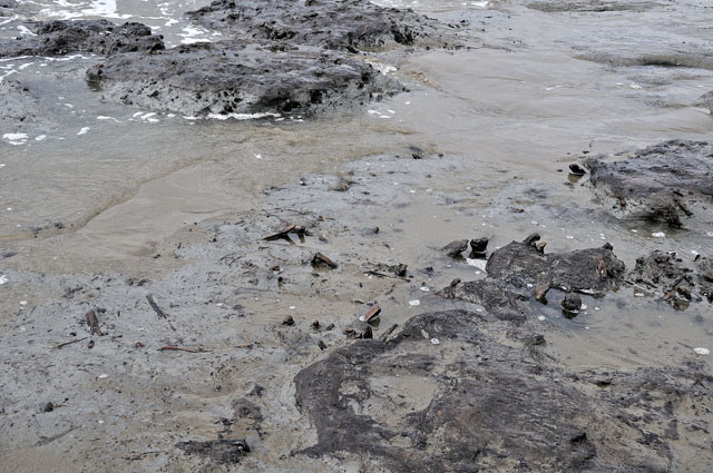 beach erosion at Borth