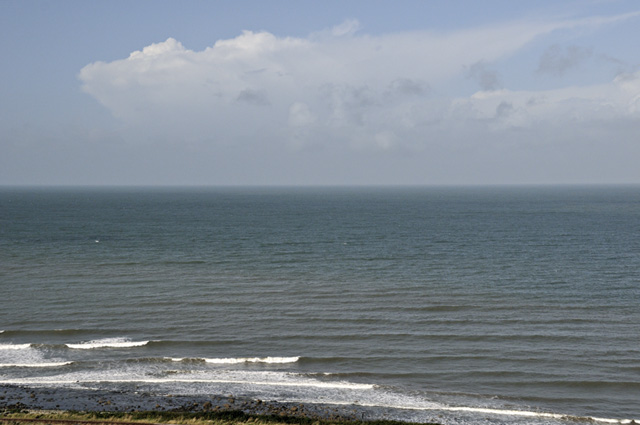 thunderstorm with overshooting top over Cardigan Bay