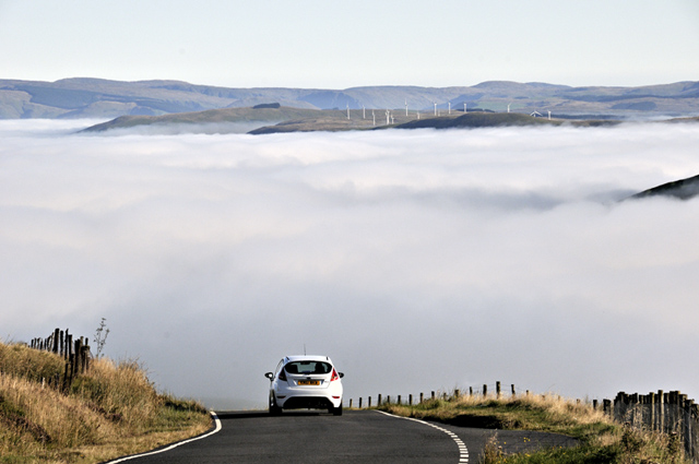 fog under inversion above dyfi valley