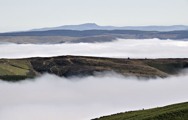 fog under inversion above dyfi valley