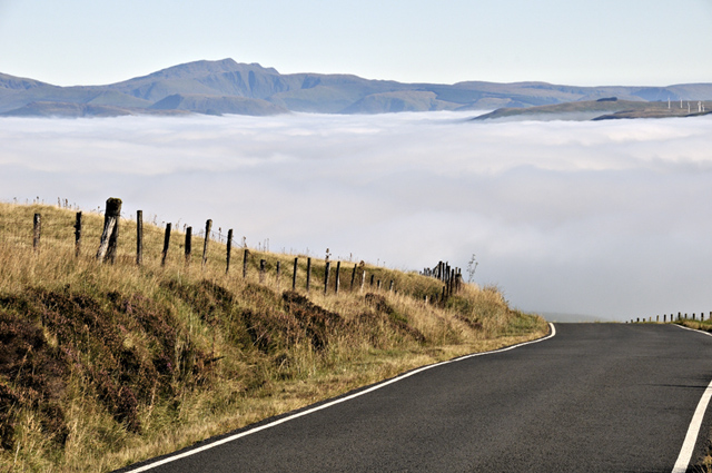 fog under inversion above dyfi valley