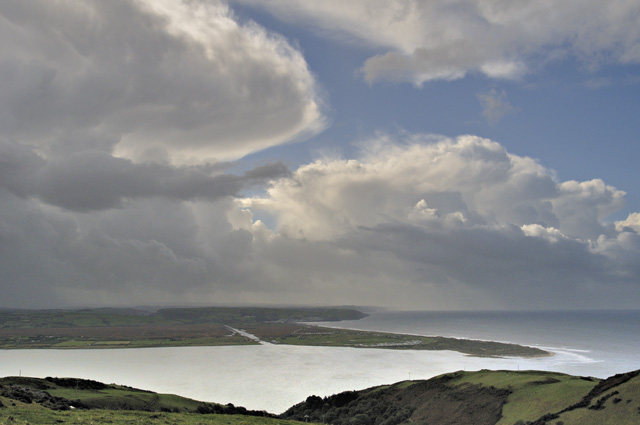 storm over dyfi estuary