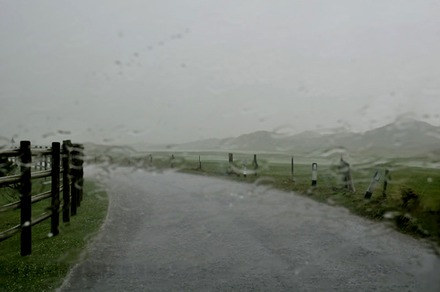 Torrential hail and rain with thunder