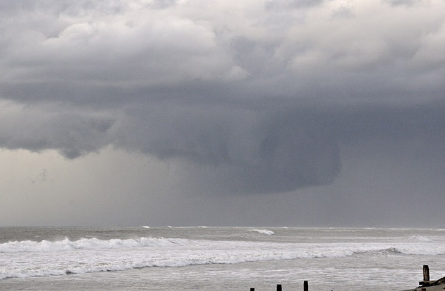 Wall-cloud moving off north