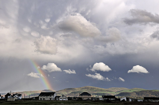 Multicell with mammatus inland over Cambrian Mountains