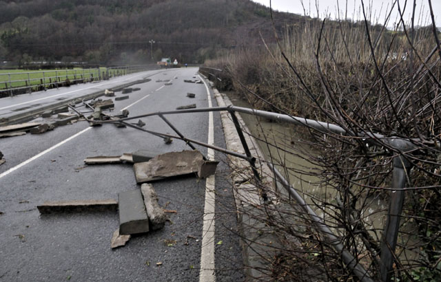 flood damage A487