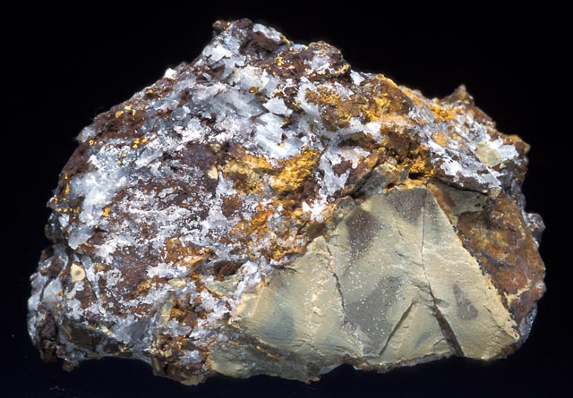 cerussite with deep-weathered Silurian mudstone from mid-Wales