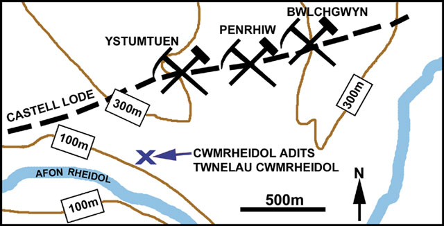 Ystumtuen mines map