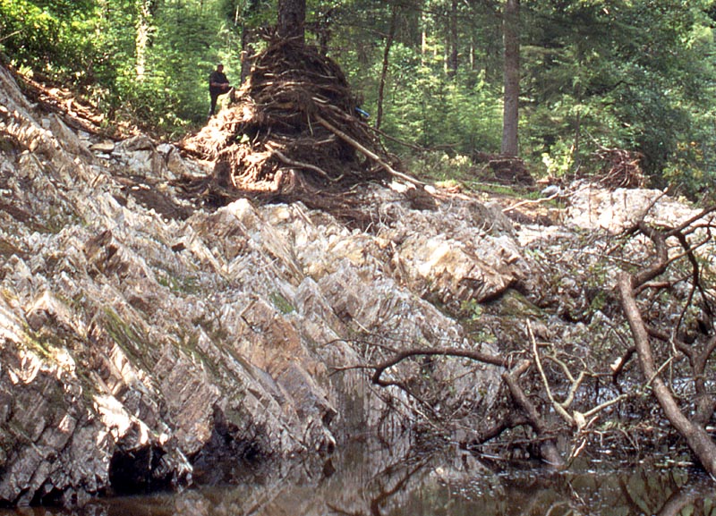 aftermath of monster flash flood, Afon Mawddach, July 2001
