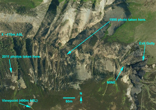 Esgairfochnant Ravine aerial topo
