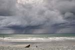 Thunderstorms off Borth Beach with sandcastle-builder!