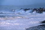 The Burns' Day Storm of 1990 at high tide, Borth