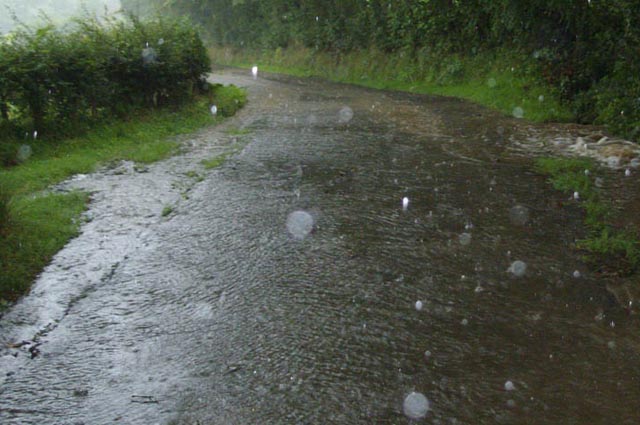 Torrential rain near Talybont