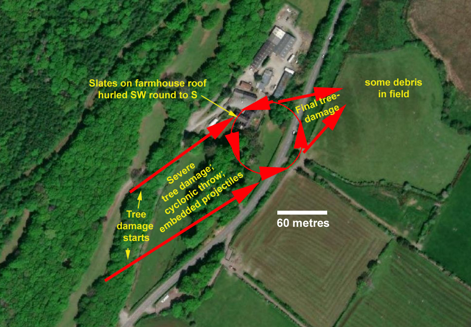 the
              tornado track