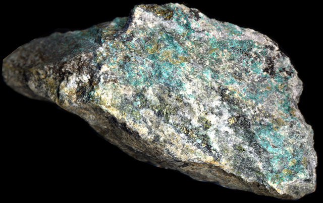 tyrolite, tennantite and chalcopyrite, Coed y Brenin