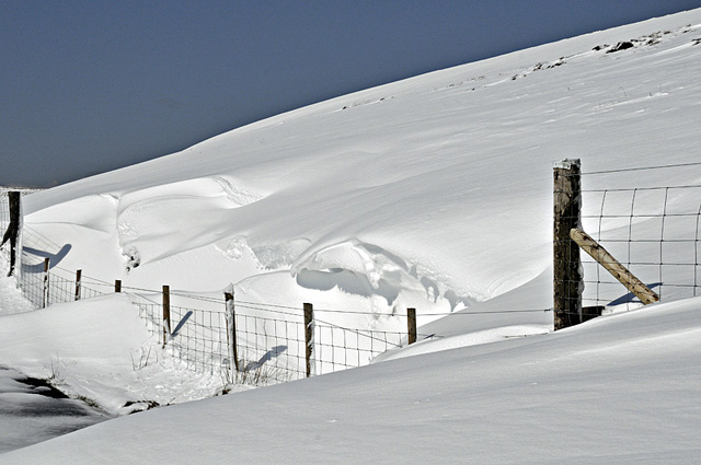 Machynlleth-Llanidloes mountain road, snowbound - April 5 2012