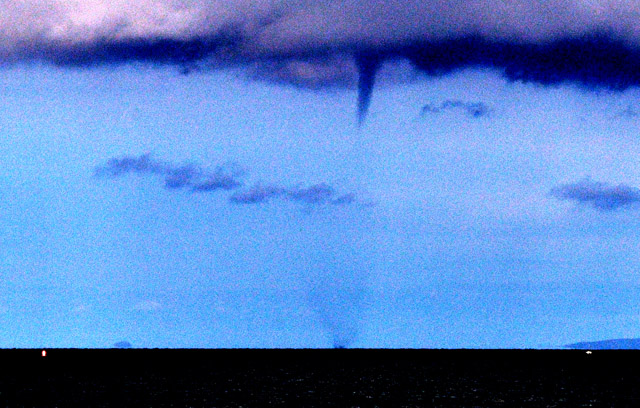 Waterspout photo - enhanced to pick out circulation