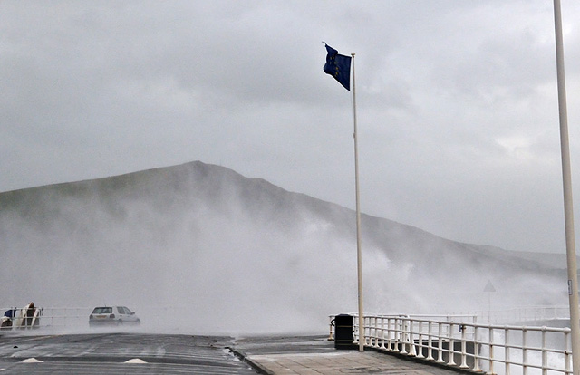Rough seas at Aberystwyth - ex-hurricane Katia