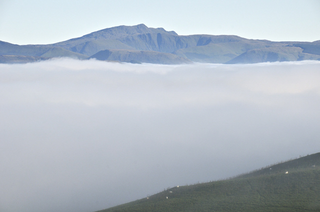 fog under inversion above dyfi valley