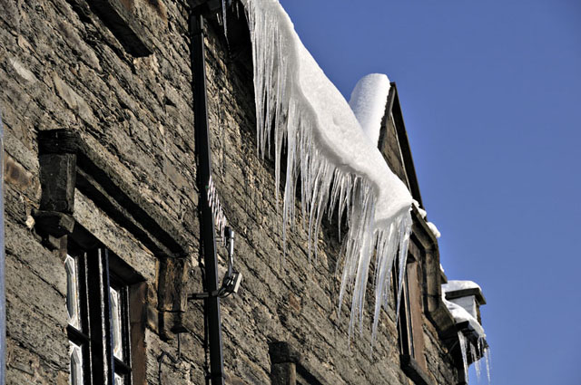 Huge icicles in Machynlleth