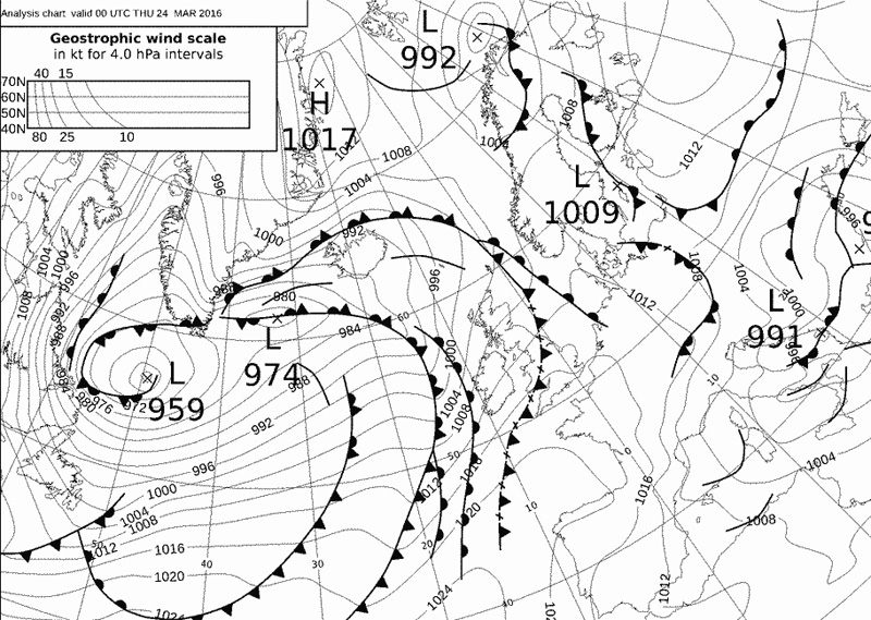 synoptic chart 24th March 2016