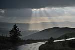 Beautiful crepuscular rays over the Dyfi Valley