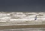 Windsurfing on a stormy day, Borth Beach