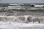 The sea churns off Aberystwyth - ex-hurricane Katia, September 12 2011
