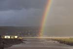 Leri Estuary, boatyeard & rainbow